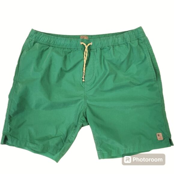 PRPS Mens Green Drawstring Swim Trunks Size 32 - Picture 1 of 6